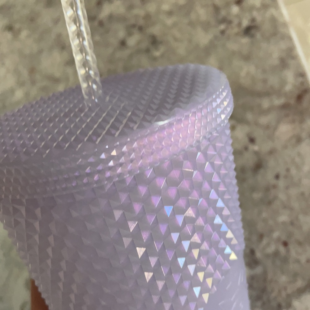 NWT Starbucks Snow White Ice Iridescent Cold Cup Studded Tumbler 2021 Winter - Picture 4 of 9